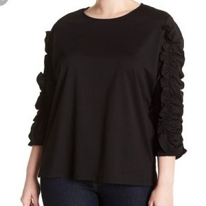 MELLODAY Ruched Sleeve Tee sz Medium